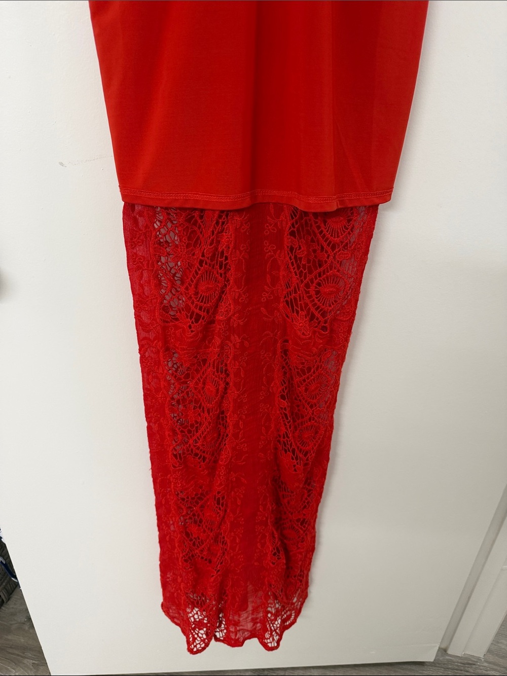 For Love & Lemons Red Lace Maxi Dress Size M - Picture 14 of 14